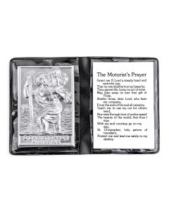 St. Christopher Metal Plaque in Folder -P65