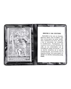 St. Christopher Metal Plaque in Folder in Spanish -P65