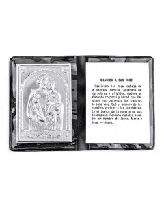 St. Joseph Metal Plaque in Folder in Spanish -P65