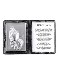 Praying Hand Metal Plaque in Folder -P65
