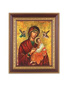 11 1/2" x 13 1/2" Cherry Frame with Gold Trim with an 8" x 10" Our Lady of Passion Print