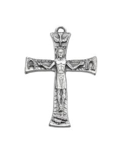 1 1/2" Silver Oxidized Christ Risen Crucifix