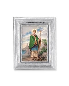 3 3/4" x 4 1/2" Silver Frame with a Saint Patrick Print-P65
