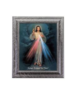 10 1/2" x 12 1/2" Grey Oak Finish Frame with an 8" x 10" Divine Mercy Print