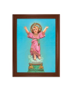 23.5" x 31" Walnut Finished Beveled Frame with 19" x 27" Divino Nino Textured Art