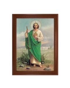 23.5" x 31" Walnut Finished Beveled Frame with 19" x 27" St. Jude Textured Art