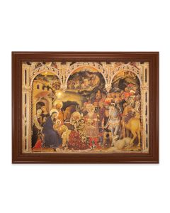 23.5" x 31" Walnut Finished Beveled Frame with 19" x 27" Adoration Of The Magi Textured Art