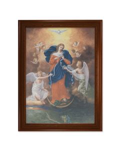 23 1/2" x 31" Walnut Finished Beveled Frame with 19" x 27" Our Lady of Untier of Knots Canvas Artwork