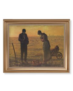 13 1/2" x 16 9/16" Gold Leaf Antique Finished Frame with 11" x 14"  Millet: The Angelus Textured Art