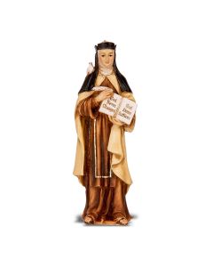 4" Cold Cast Resin Hand Painted Statue of Saint Teresa of Avila in a Deluxe Window Box-P65