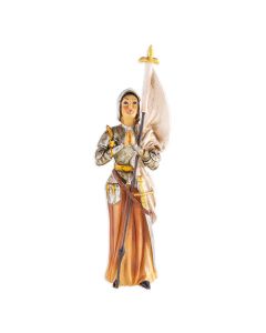 4" Cold Cast Resin Hand Painted Statue of Saint Joan of Arc in a Deluxe Window Box-P65