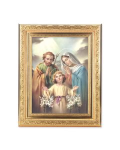 8 1/4" x 10 1/4" Gold Ornate Frame with a 6" x 8" The Holy Family Print