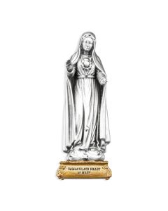 4 1/2" Pewter Immaculate Heart of Mary, Gift Boxed-P65