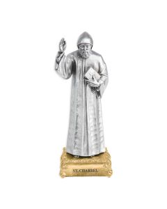 4 1/2" Pewter Saint Charbel Statue, Gift Boxed-P65
