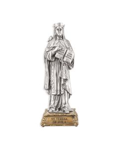 4 1/2" Pewter Saint Teresa of Avila Statue, Gift Boxed-P65