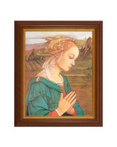10 1/2" x 12 1/2" Walnut Finish Beveled Frame with 8" x 10" Lippi: Madonna Textured Art