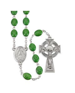 Saint Patrick Rosary with Flat Shamrock Beads