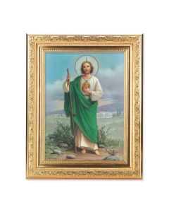 8 1/4" x 10 1/4" Gold Ornate Frame with a 6" x 8" Saint Jude Print