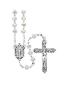 6mm Deluxe Faceted Crystal Bead Rosary, Boxed