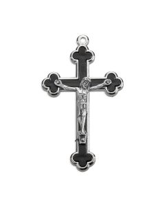 2 3/4" Cloverleaf Crucifix with Black Inlay