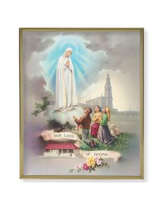 8" x 10" Gold Plaque Frame with an Our Lady of Fatima Print