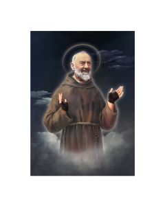19" x 27" Saint Pio Poster with Gold Leaf Stamping 