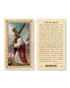 Your Cross - Christ with Cross Laminated Holy Card. Inc of 25