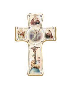 7" Dimensional Sacramental Easter Cross with Hanging and Easel Back.