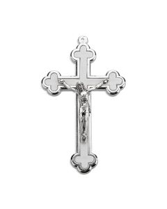3 1/2" White Cloverleaf Crucifix