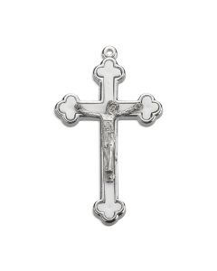 2" White Cloverleaf Crucifix