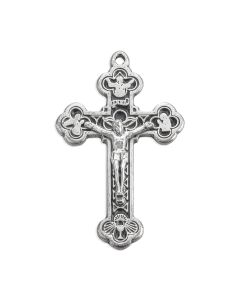 1 3/4" Silver Oxidized Trinity Crucifix with 4 Evangelist