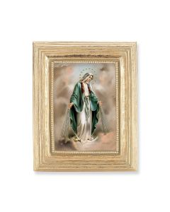 3 3/4" x 4 1/2" Gold Frame with a Our Lady of Grace Print-P65