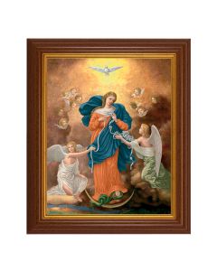 10 1/2" x 12 1/2" Walnut Finish Beveled Frame with 8" x 10" Our Lady Untier of Knots Textured Art