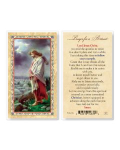 Prayer for a Retreat Laminated Holy Card. Inc. of 25