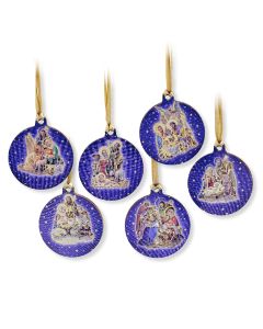 2" Round Christmas Tree Ornament - Nativity Scenes - Set of 6 (Enter Qty 6 for ONE set)