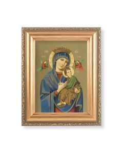 5.5" x 7" Antique Gold Frame with an Our Lady of Perpetual Help Print