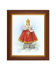 10 1/2" x 12 1/2" Walnut Finish Beveled Frame with 8" x 10" Infant of Prague Textured Art
