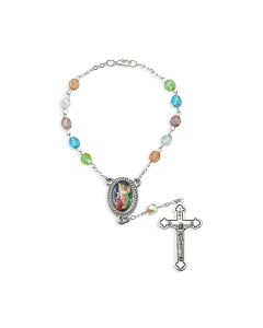 6mm Guardian Angel Multicolored Crystal Bead Auto Rosary