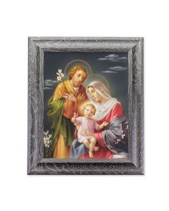 10 1/2" x 12 1/2" Grey Oak Finish Frame with an 8" x 10" Holy Family Print