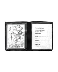 St. Christopher Metal Plaque in Folder with Contact Card -P65