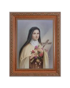 8.25" x 10.25" Ornate Wood Frame with a 6" x 8" Saint Therese Print
