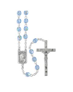 Faceted Sapphire Glass Bead Rosary