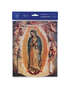8" x 10" Our Lady of Guadalupe with Angels Print (sold in inc. of 3)