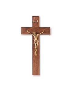 10" Walnut Cross with a Museum Gold Finish Corpus
