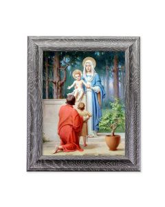 10 1/2" x 12 1/2" Grey Oak Finish Frame with an 8" x 10" The Holy Family with St. John the Baptist Print