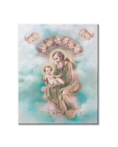 8" x 10" Saint Joseph and Child Enthroned Canvas Print