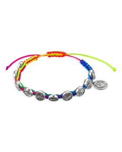 Saints Blessed Bead Cord Bracelet with Saint Francis Medal