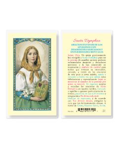Oracion a Santa Dymphna Holy Card