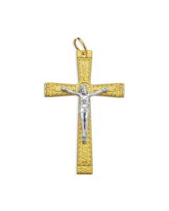 1 11/16 Gold Finished Fancy Crucifix