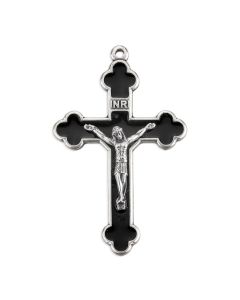 2 5/16" Cloverleaf Crucifix with Black Epoxied Inlay